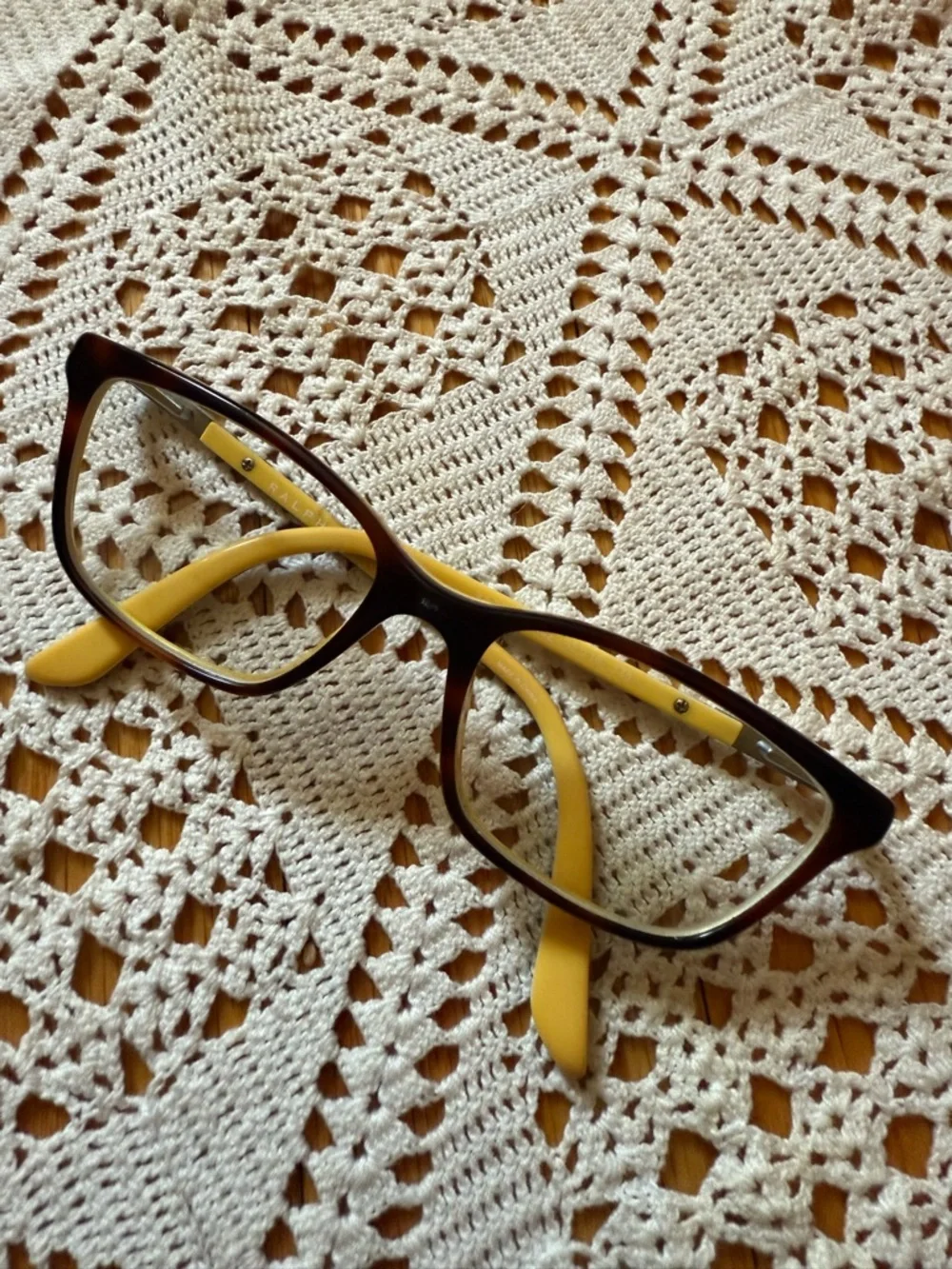 Ralph Lauren Brown Frame with Yellow Temples Women's Eyeglasses‎